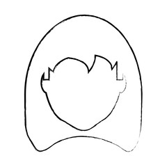 Fototapeta premium sketch of avatar woman head icon over white background, vector illustration