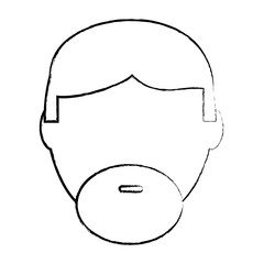 sketch of avatar man with beard over white background, vector illustration