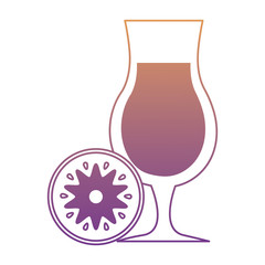 cocktail drink and kiwi slice over white background, colorful design. vector illustration