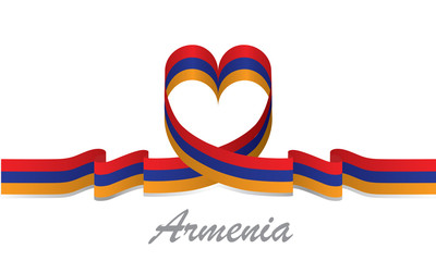 armenia flag and love ribbon