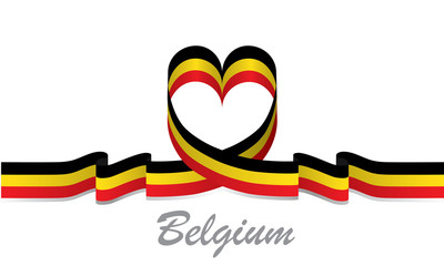 belgium flag and love ribbon