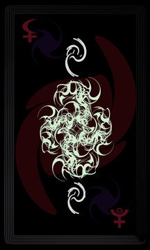 Tarot cards - back design. Pluto, Lilith