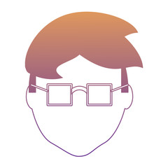 avatar man wearing glasses over white background, colorful design. vector illustration