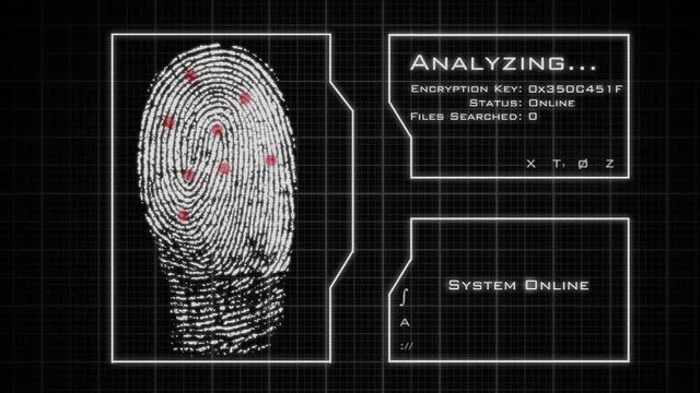 Fingerprint Scan, analysis, and database search