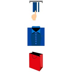 Shopping Tools with bank, e-commerce and bag