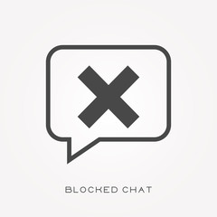 Silhouette icon blocked chat