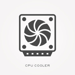 Silhouette icon CPU cooler