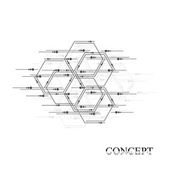 Hexagons abstract background. Geometric science and technology motion design. Digital data visualization concept. Scientific vector illustration.