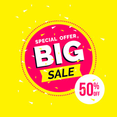 sale banner ads template in origami style. big sale. mega sale. best sale