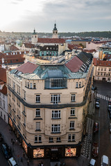 Obraz premium High angle view of historic centre of Prague