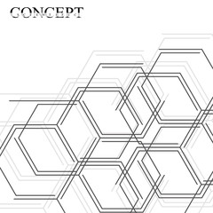 Hexagons abstract background. Geometric science and technology motion design. Digital data visualization concept. Scientific vector illustration.