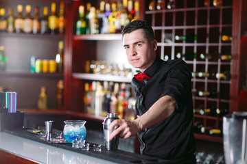Portrait of a cute bartender.
