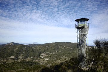 Watchtower in a forest near to Barcelone