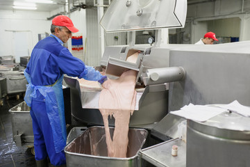 The meat in the Grinder. the meat industry.