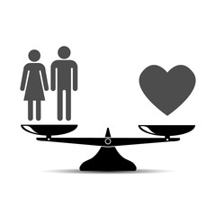 scale vector icon. family is love. vector illustration