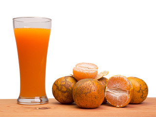 Fresh orange juice with fruits. (clipping path)