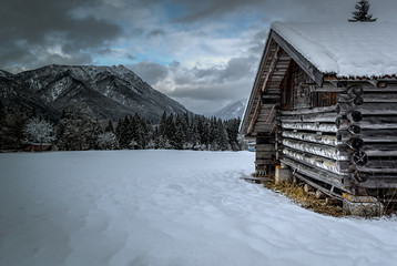 Snowed hut on Krepbach mountain