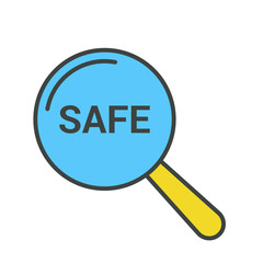Safety Concept: Magnifying Optical Glass With Words Safe