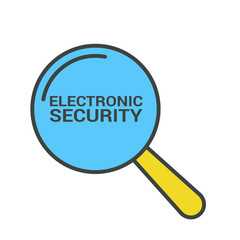 Privacy Concept: Magnifying Optical Glass With Words Electronic Security