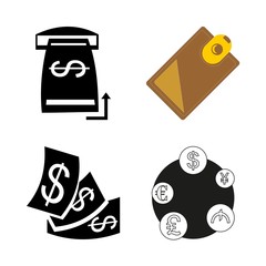 icon Currency with currencies, financial, banking, billfold and money