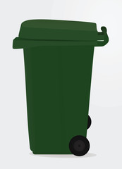 Green waste bin. vector illustration