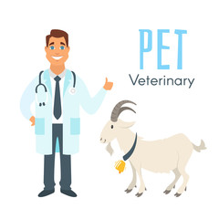 veterinarian doctor with goat