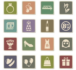 8 march icon set