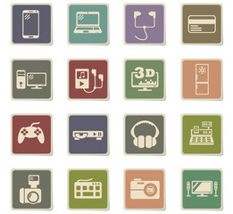 electronics supermarket icon set