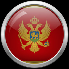 Montenegro flag glass button vector illustration