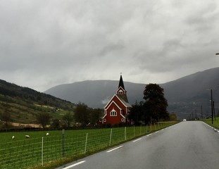 Fototapeta na wymiar Olden Church Norway