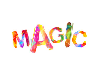 Magic. Vector colorful triangular letters