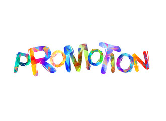 PROMOTION. Vector colorful triangular letters