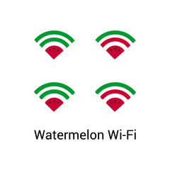 Vector set of Watermelon Wi Fi logo.