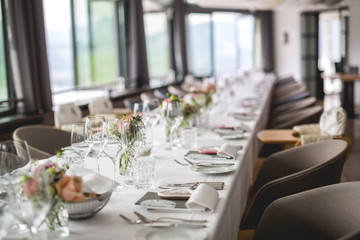 dinner table at a wedding 