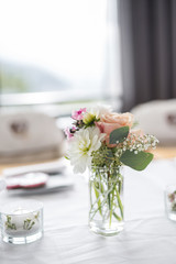 table decoration at a wedding