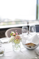 dinner table at a wedding 