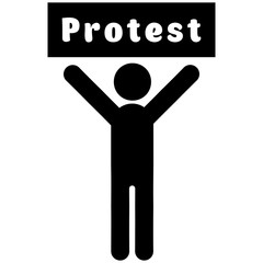 Man with a protest poster