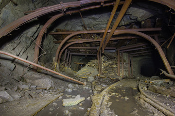 Underground old ore gold mine tunnel shaft passage mining technology