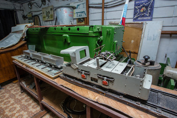 Underground ore gold mine interior electric locomotive model