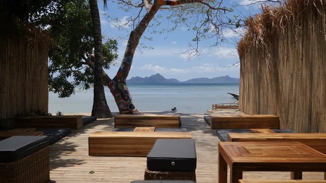 View from luxury beach club at El Nido beach, Palawan, Philipinnes
