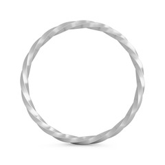 3D rendering twisted metal ring isolated on white background