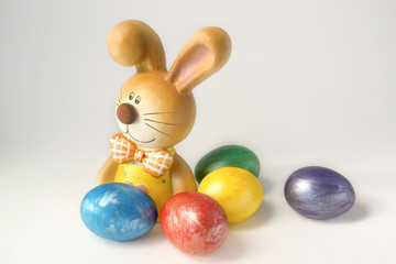 Perfect colorful handmade easter eggs isolated on a white