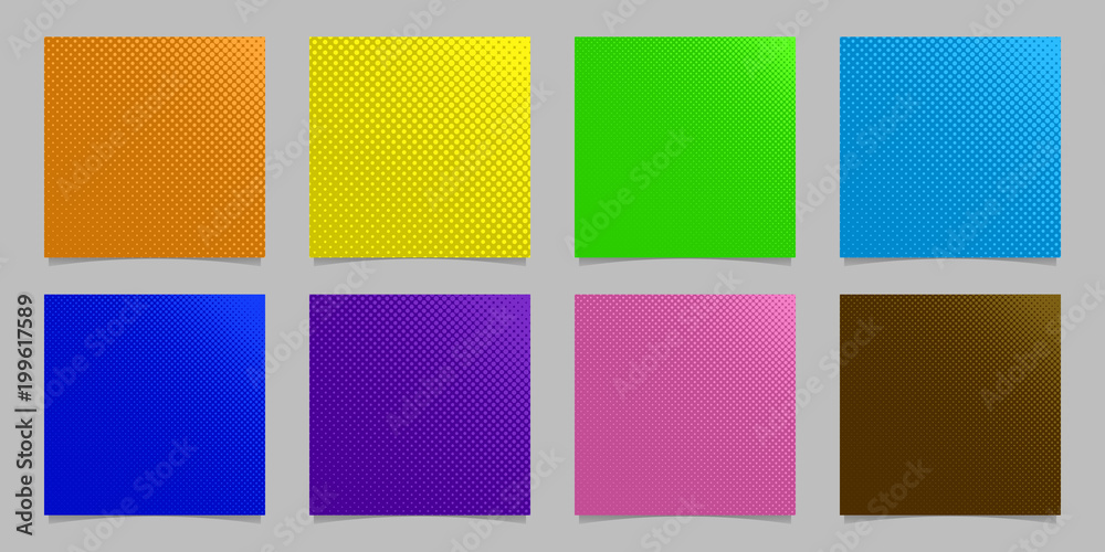 Poster geometric halftone dot pattern background set - vector stationery graphic design collection from cir