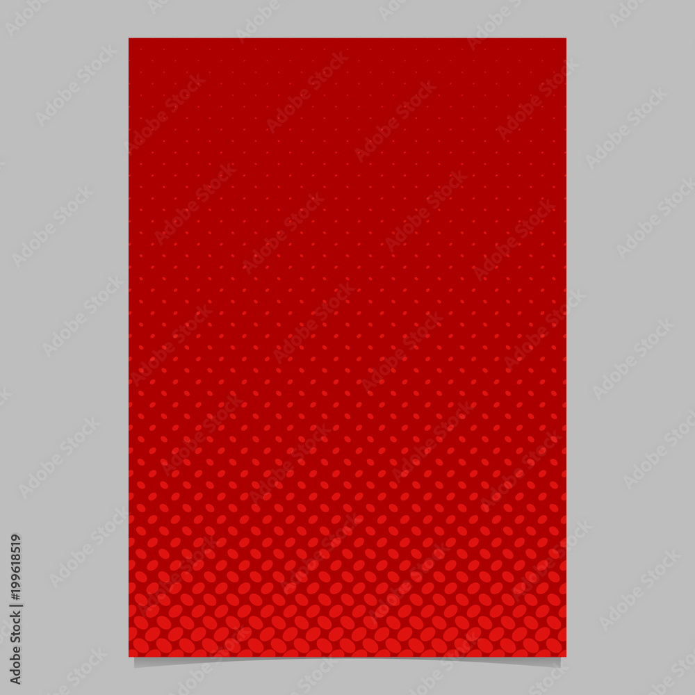 Poster red retro abstract halftone ellipse pattern page template - vector flyer background graphic design f