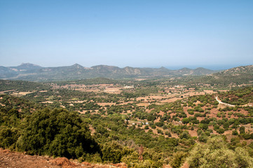 Fototapeta na wymiar View of rocky landscape on the island of Corsica, France