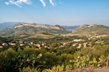 Fototapeta na wymiar View of rocky landscape on the island of Corsica