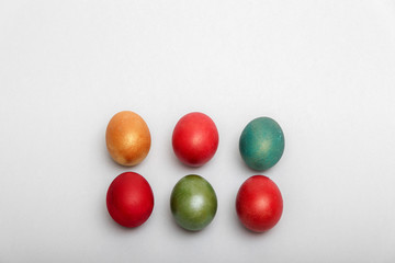 Easter eggs on a light background. Food Concept