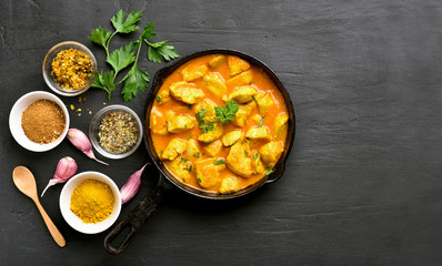 Chicken curry, top view