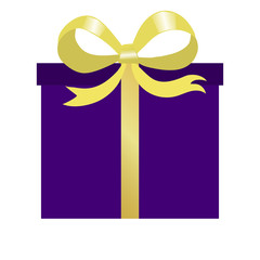 violet Gift box with gold ribbon