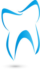 Zahn in blau, Zahnpflege, Zahnarzt, Zahnmedizin, Logo